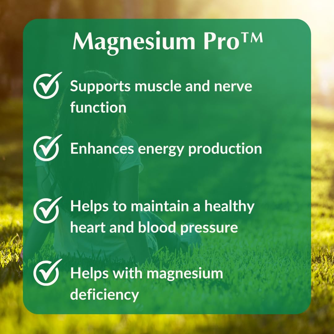 Provita Magnesium Pro™ - Formulation avancée avec 4 formes de magnésium, de la vitamine B6 et du calcium de corail. - Mélange végétalien hautement biodisponible (90 gélules)