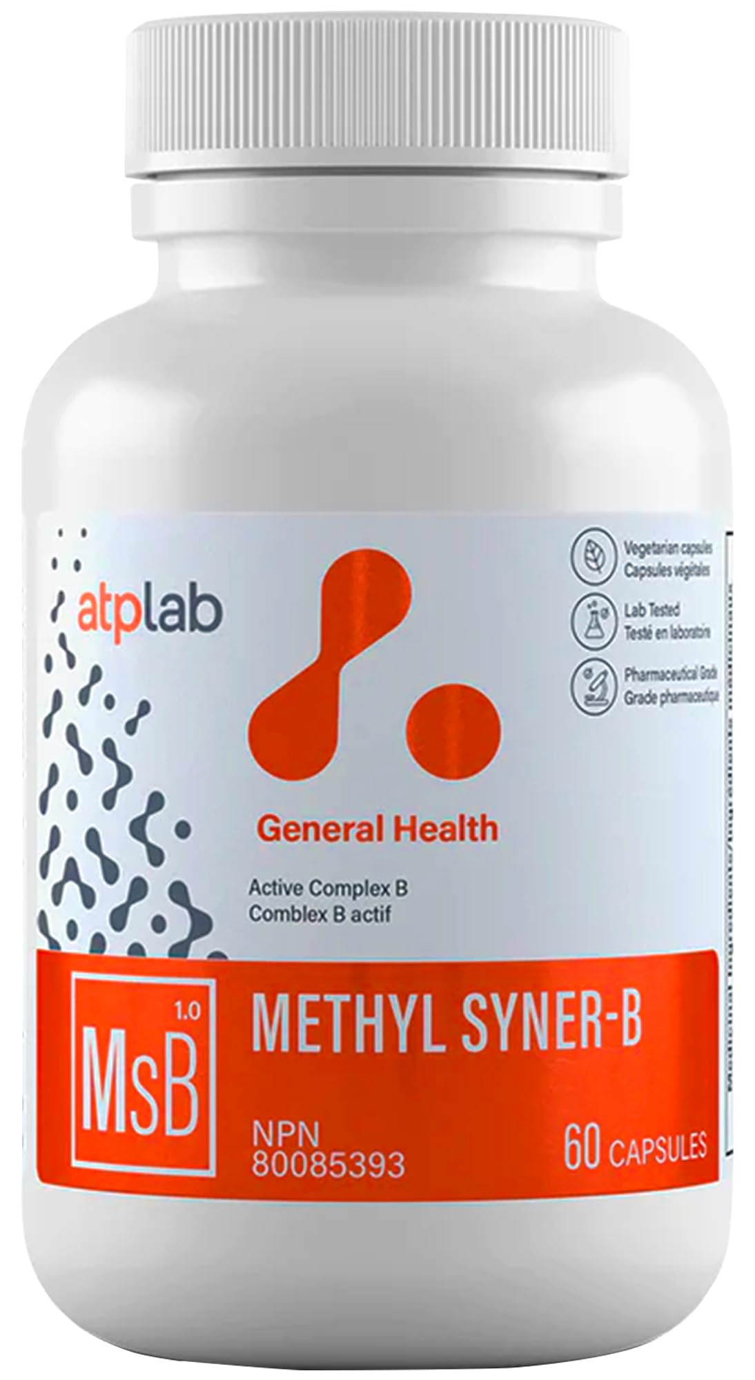 ATP LAB - Methyl Syner-B Complexe de Vitamines B 60 Capsules 30 Jours d'Approvisionnement - Vitamines B Méthylées - Suppléments Cérébraux pour la Mémoire et la Concentration - Vitamine B Méthylée