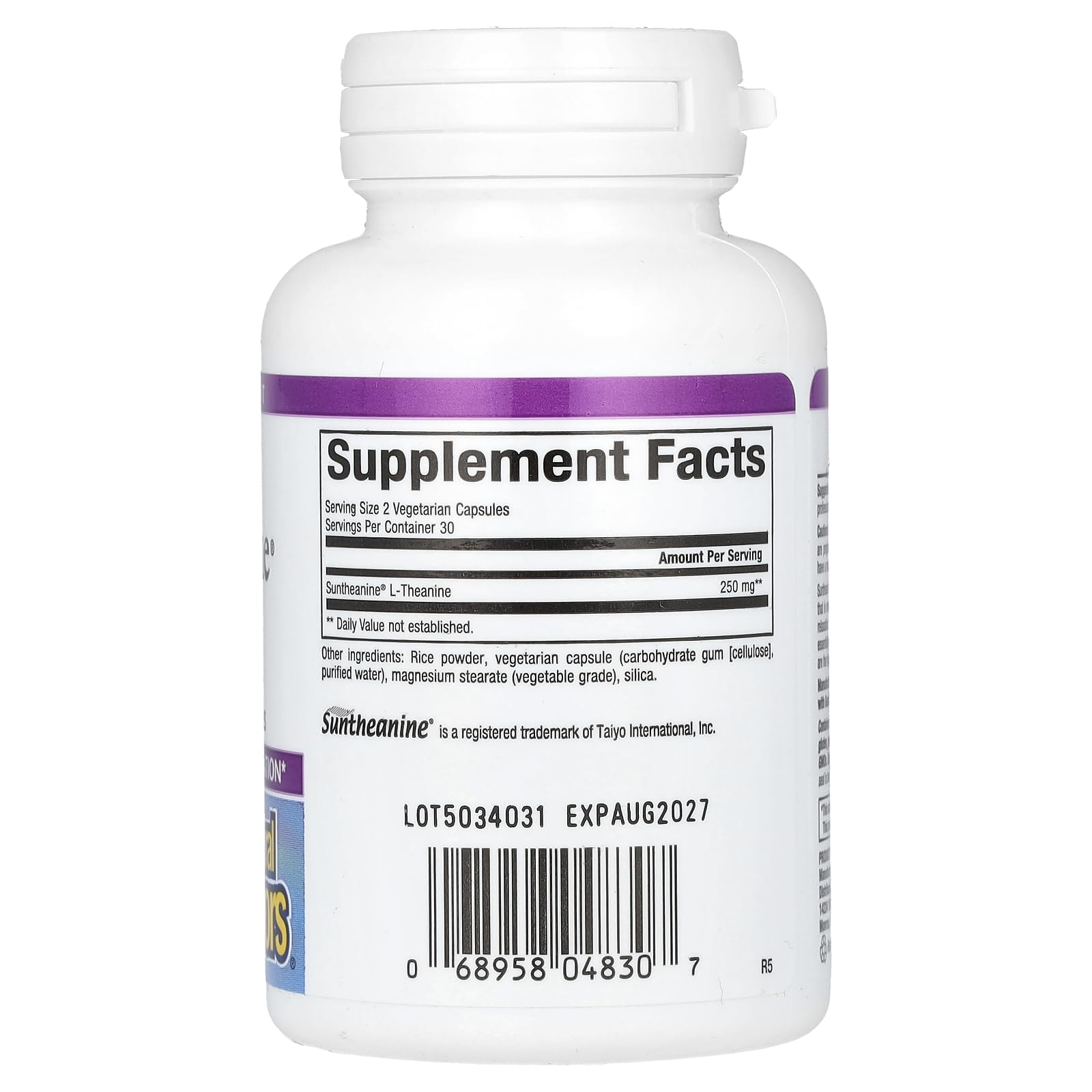 Natural Factors - Stress-Relax Suntheanine L-Theanine, Supports Mental Calmness & Relaxation, 60 Vegetarian Capsules