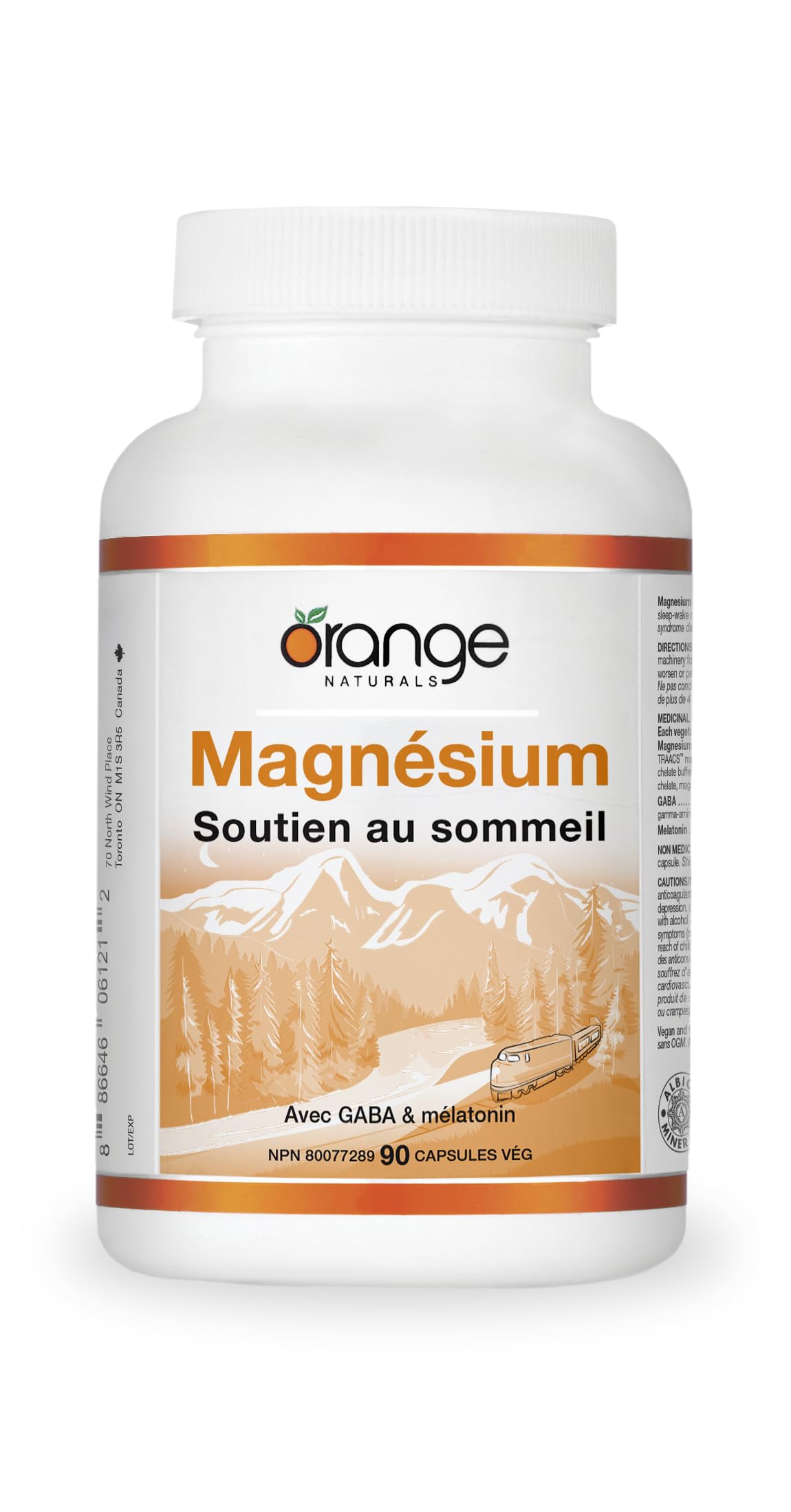Orange Naturals Magnesium Sleep Capsules, GABA & Melatonin, 90 Veg Capsules