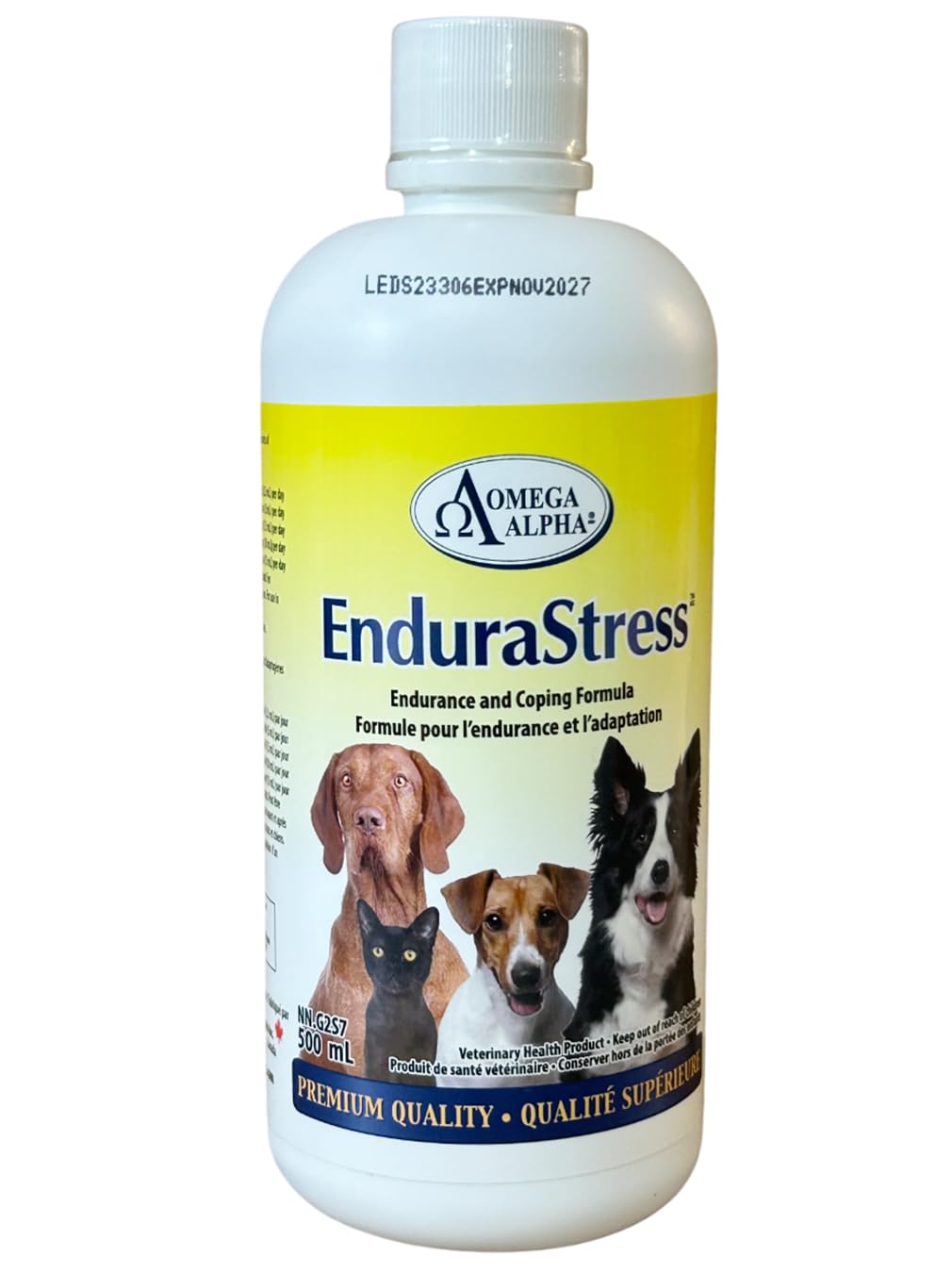 Vitamines et suppléments EnduraStress pour chiens, complément stimulant l'énergie, la concentration et l'endurance, soulagement de l'anxiété canine, calmant pour chiots, friandises calmantes pour chiens anxieux, 500 ml