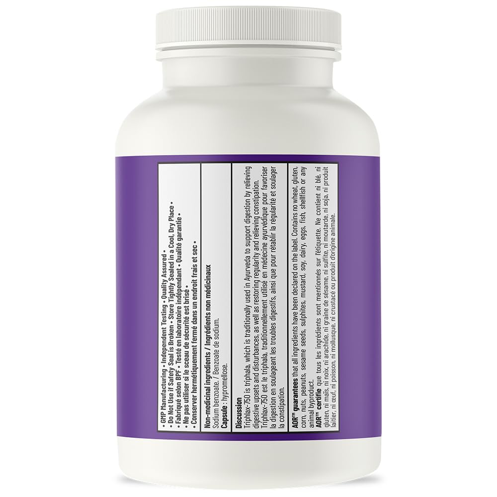 AOR Triphlax Triphala Capsules, Three Fruit Blend, Ayurvedic, 100 Capsules