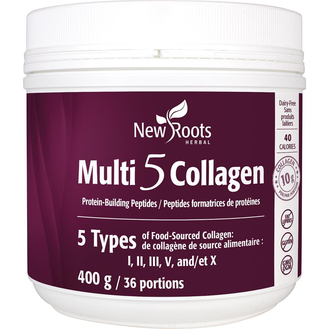 New Roots Multi 5 Collagen Powder, Gluten Free, 400g, 36 Servings