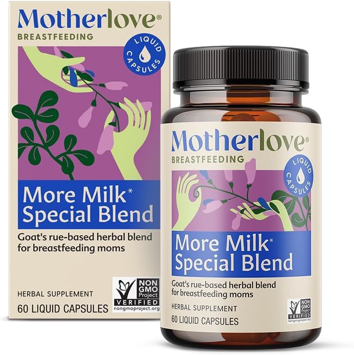 Motherlove More Milk Special Blend Vegan Capsules  Herbal Lactation Supplement w/ Goat’s Rue to Build Mammary Tissue & Enhance Breast Milk Supply for Nursing & Pumping Moms—Organic Herbs, Non-GMO