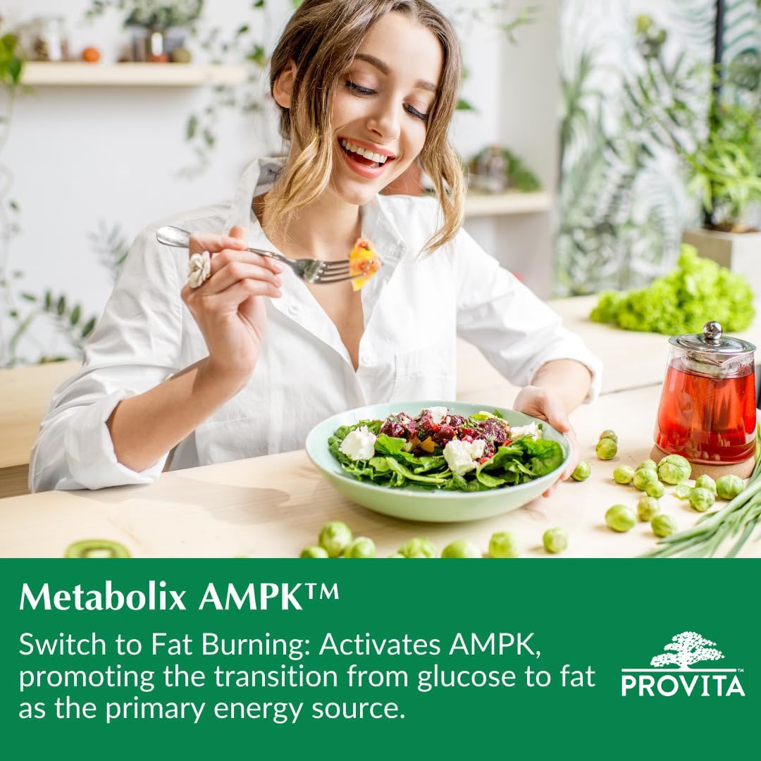 Provita Metabolix AMPK™ : Booster d'énergie cellulaire – Favorise un métabolisme sain du glucose et réduit le taux de lipides sanguins (60 capsules)