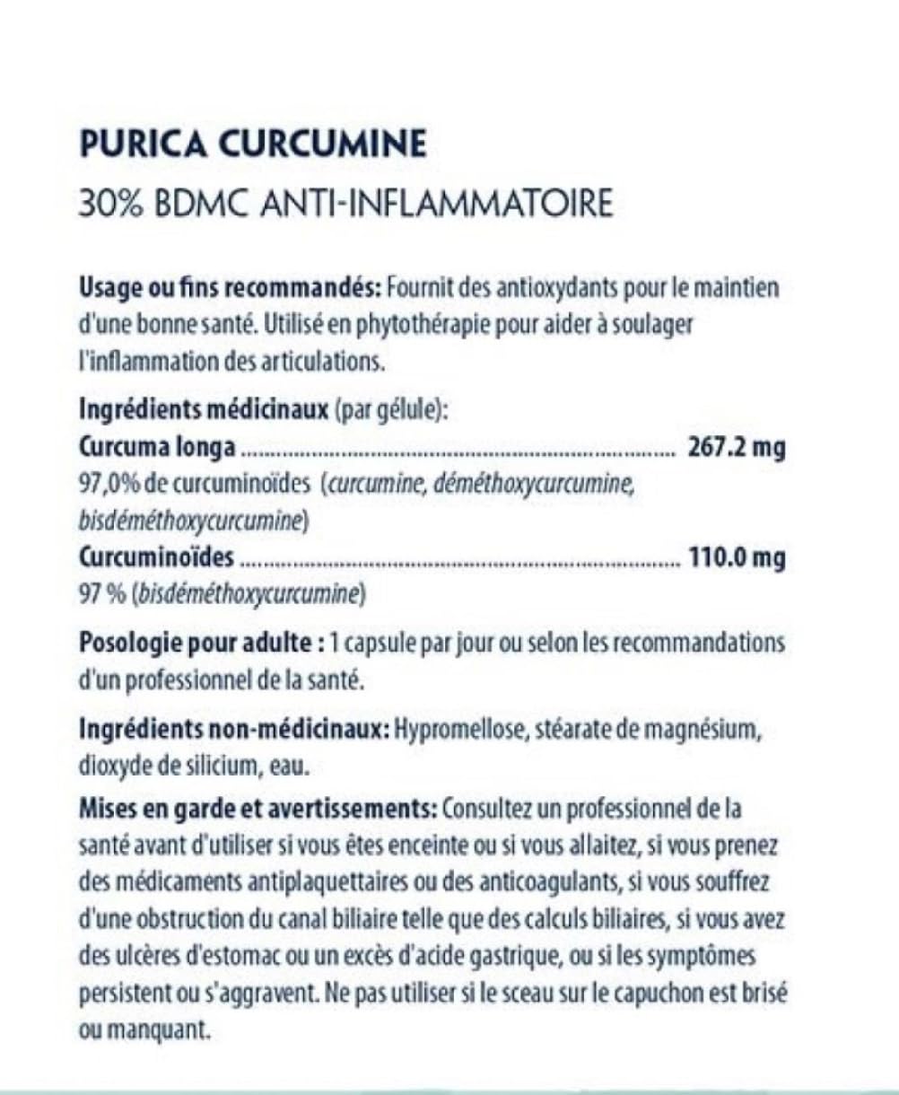 PURICA - Curcumin - Force supplémentaire - 30% BDMC - Vitamines pour la peau, Suppléments pour la santé du cerveau
