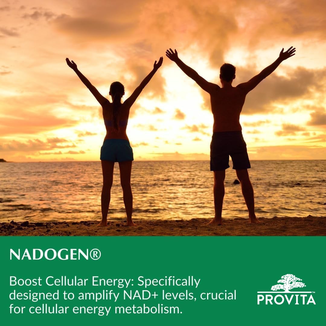 Provita Nadogen® - Augmente le taux de NAD+, soutient le métabolisme énergétique cellulaire et lutte contre le vieillissement (60 gélules)
