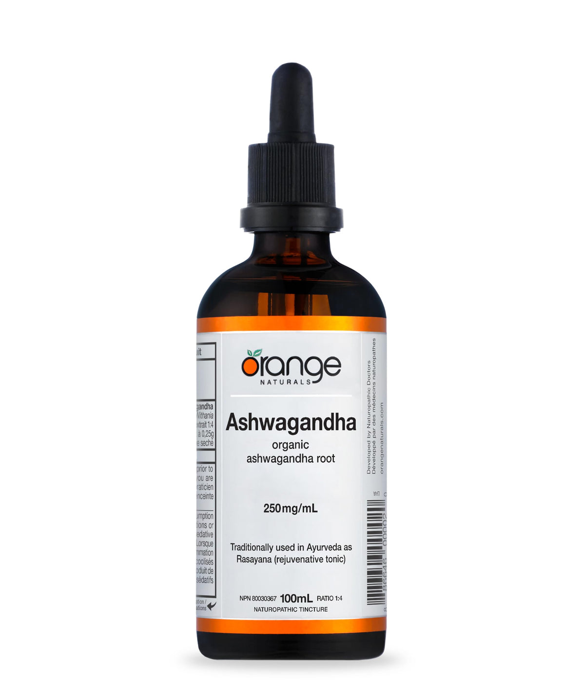 Orange Naturals Ashwagandha Tincture Organic 100ml Liquid Drops for Calm Focus, Nervous System Balance & Restful Sleep – Ayurvedic Root Extract