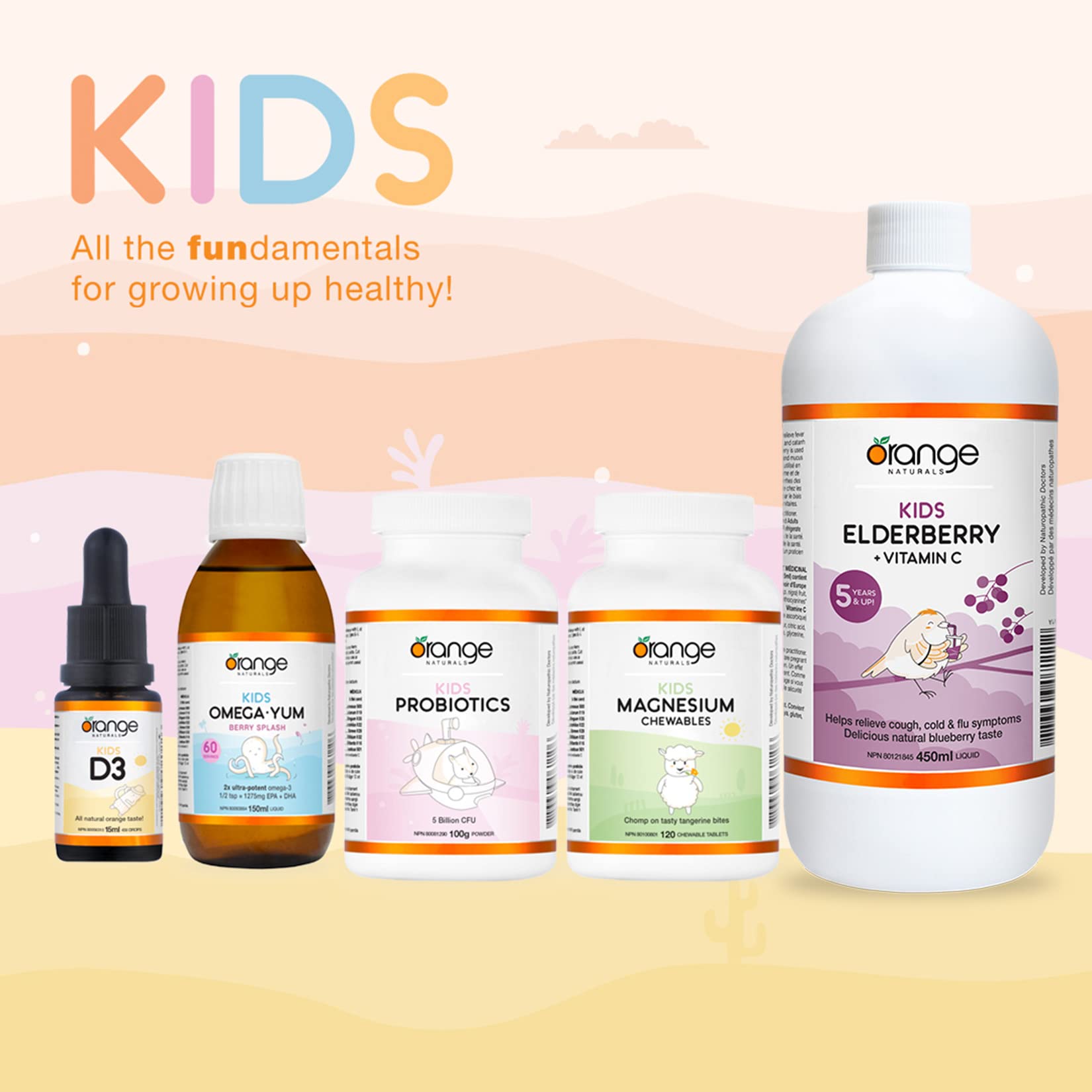 Orange Naturals Kids Vitamin C + Elderberry