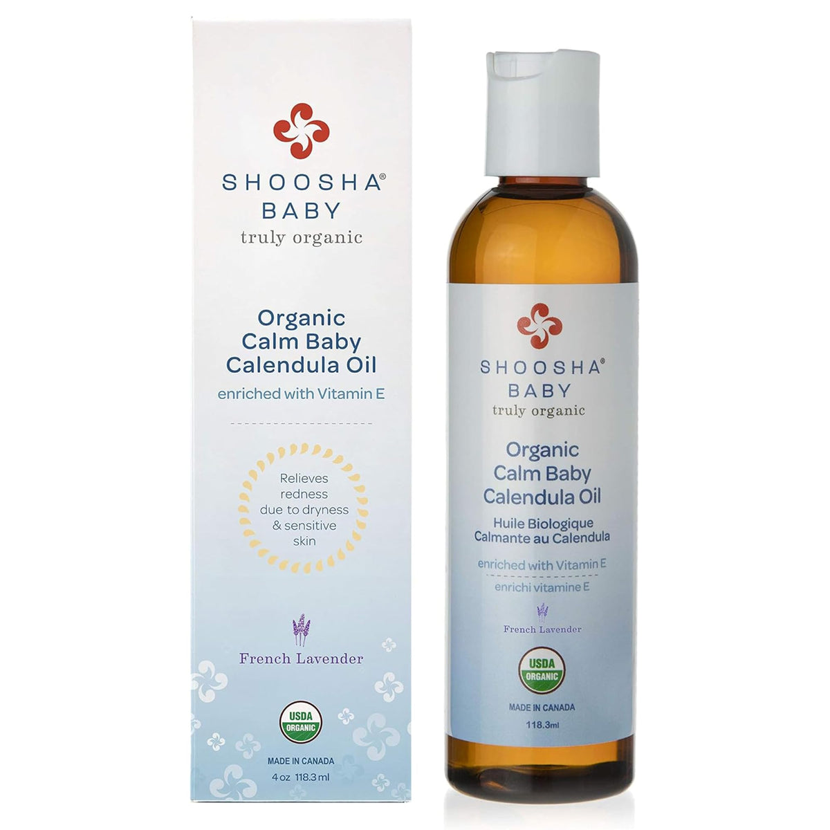 Shoosha Calm Baby Calendula Oil, Lavender Vanilla, 118.3 ml (Pack of 1)