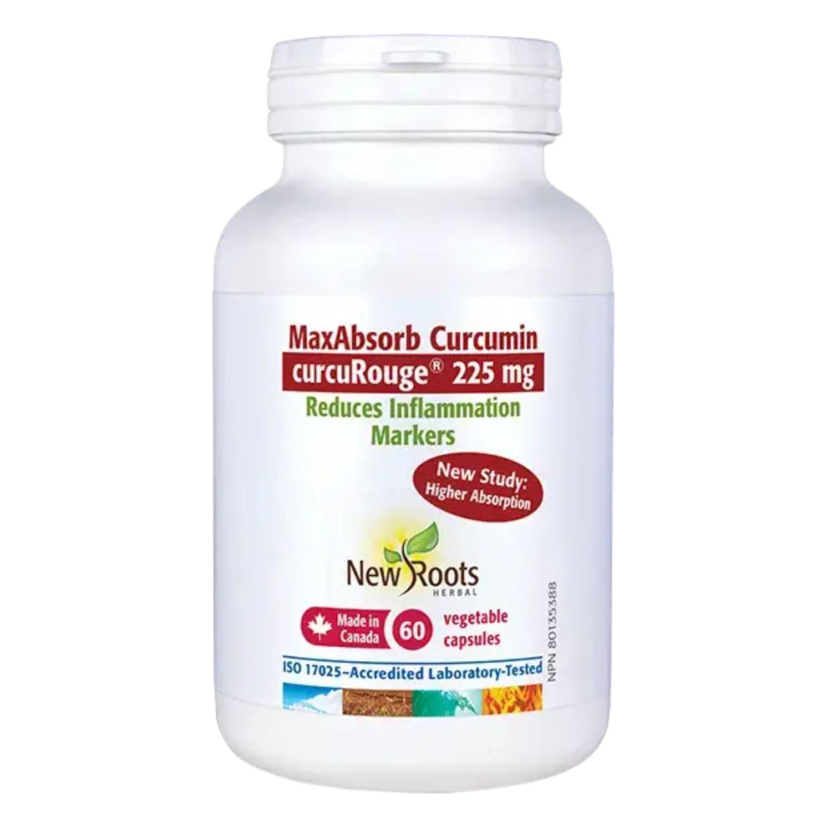 New Roots Herbal MaxAbsorb Curcumin, 225 mg, 60 Capsules, 30 Day Supply