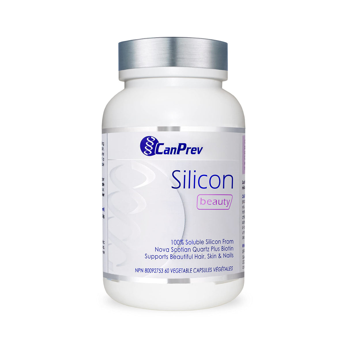 CanPrev Silicon Beauty Biotin Capsules, Hair Skin & Nail, 60-Day Supply