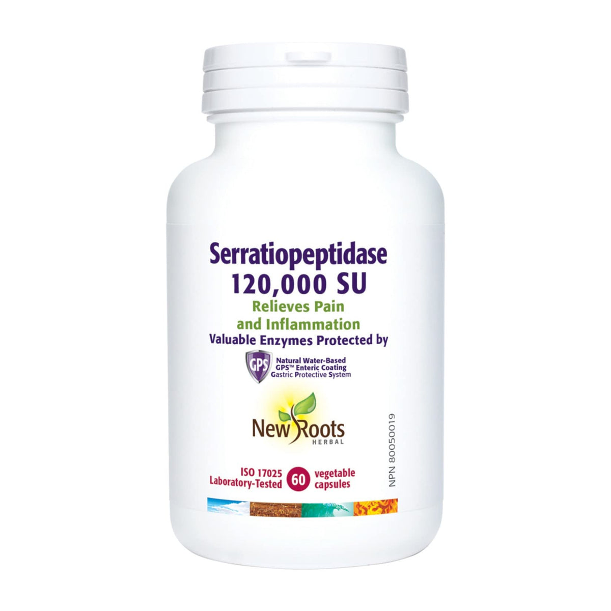 New Roots Herbal Serrapeptase Capsules, 120,000 SU, 60-Day Supply