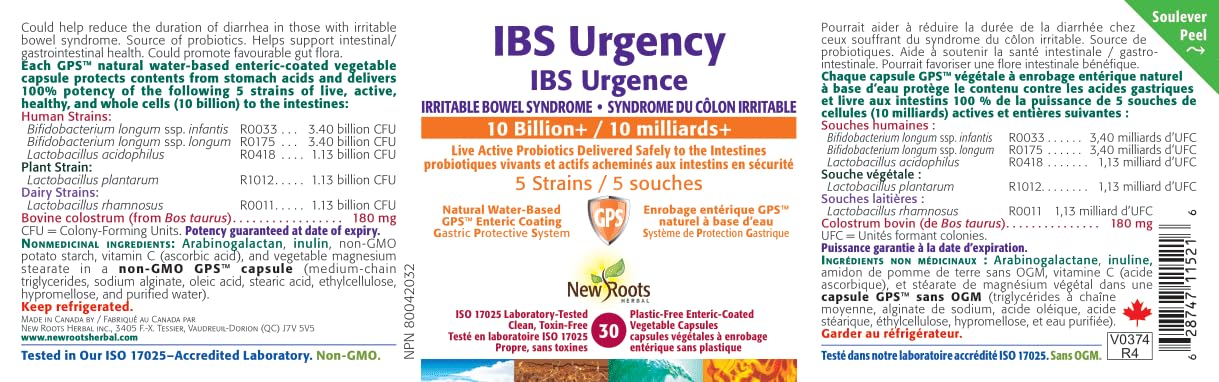 New Roots Herbal Probiotiques Urgence SCI 10 Milliards+
