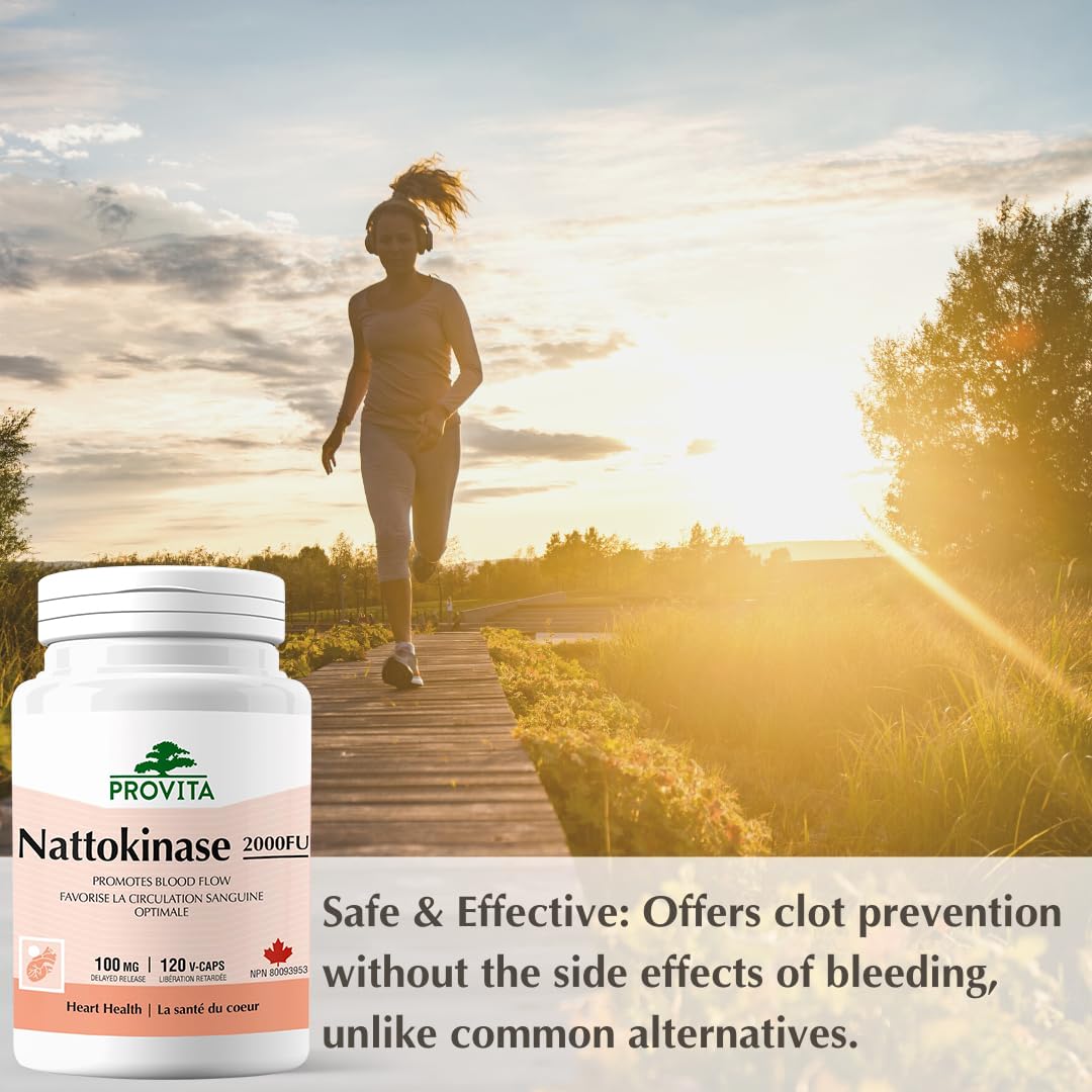Provita Nattokinase 2000FU - 100mg Puissant antithrombotique - Soutient la santé cardiovasculaire