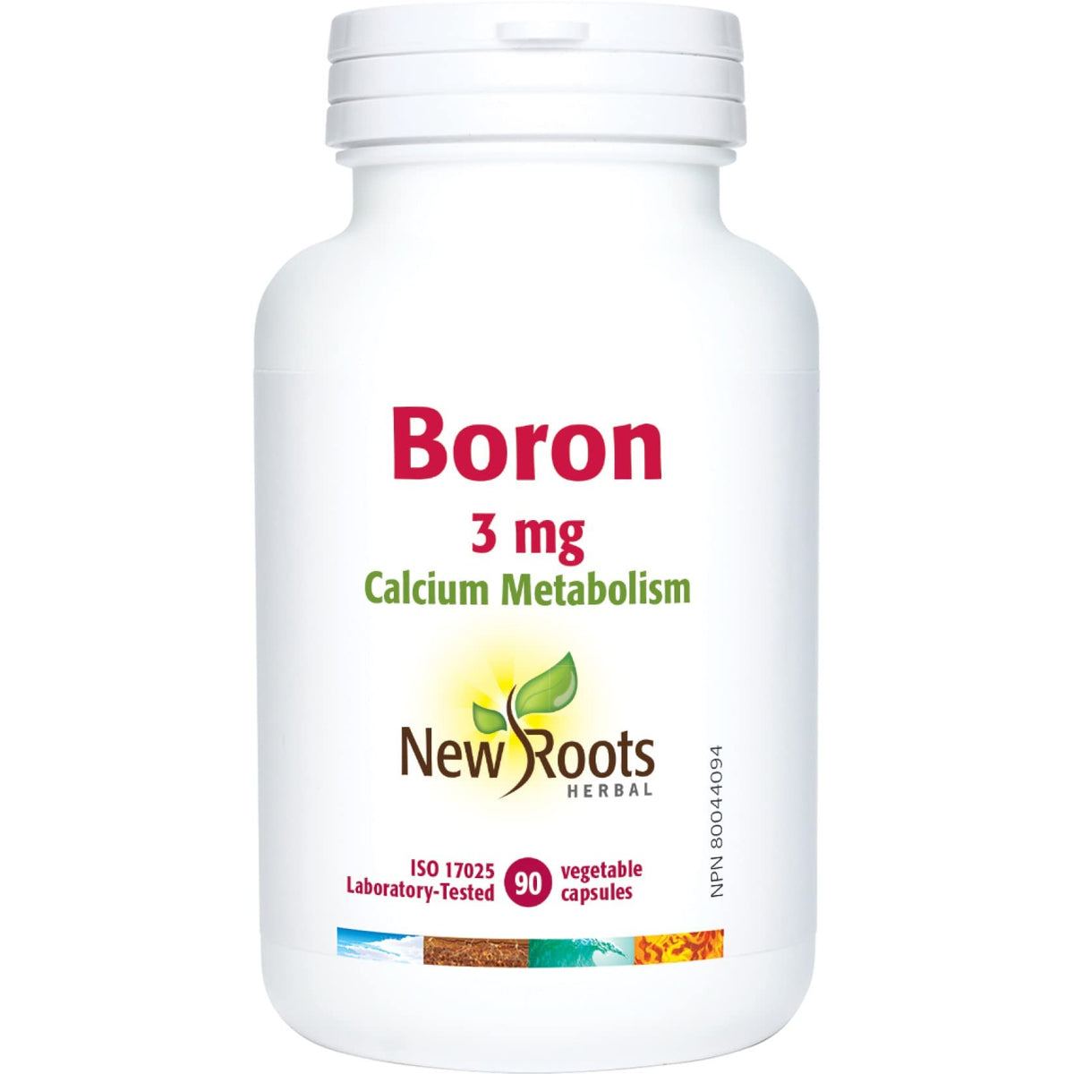 New Roots Herbal Boron 3mg Mineral Supplement, Soy & Dairy Free, 90 Caps