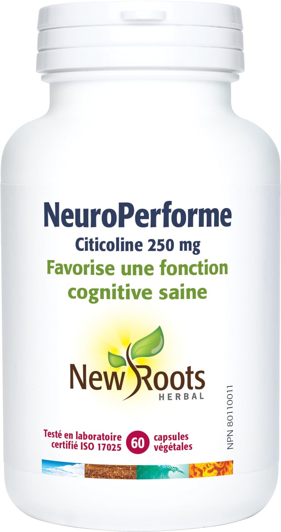 New Roots Herbal Neuro Perform, Citicoline 250 mg, Choline 14 mg, 60 Capsules - Phosphatidylcholine, CDP Choline - Supports Cognitive Function and Brain Health, Ideal Choline Supplement for Pregnancy