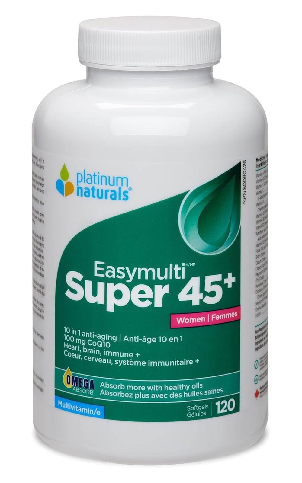 Platinum Naturals - Super Easymulti 45+ pour femmes | Anti-âge | 100mg CoQ10