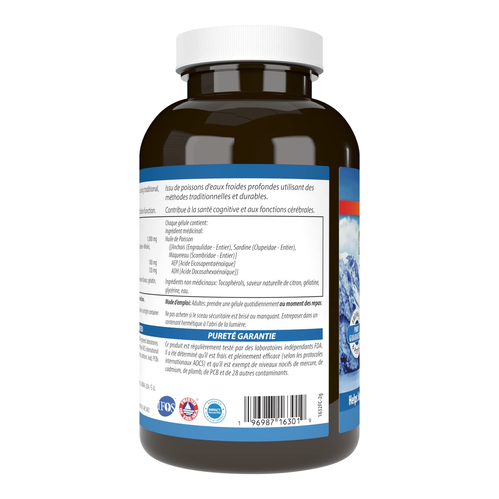 Carlson - Huile de poisson de très haute qualité, 350 mg d'oméga-3, supplément d'huile de poisson norvégienne, huile de poisson sauvage oméga-3, capsules d'huile de poisson issues de sources durables, supplément d'oméga-3