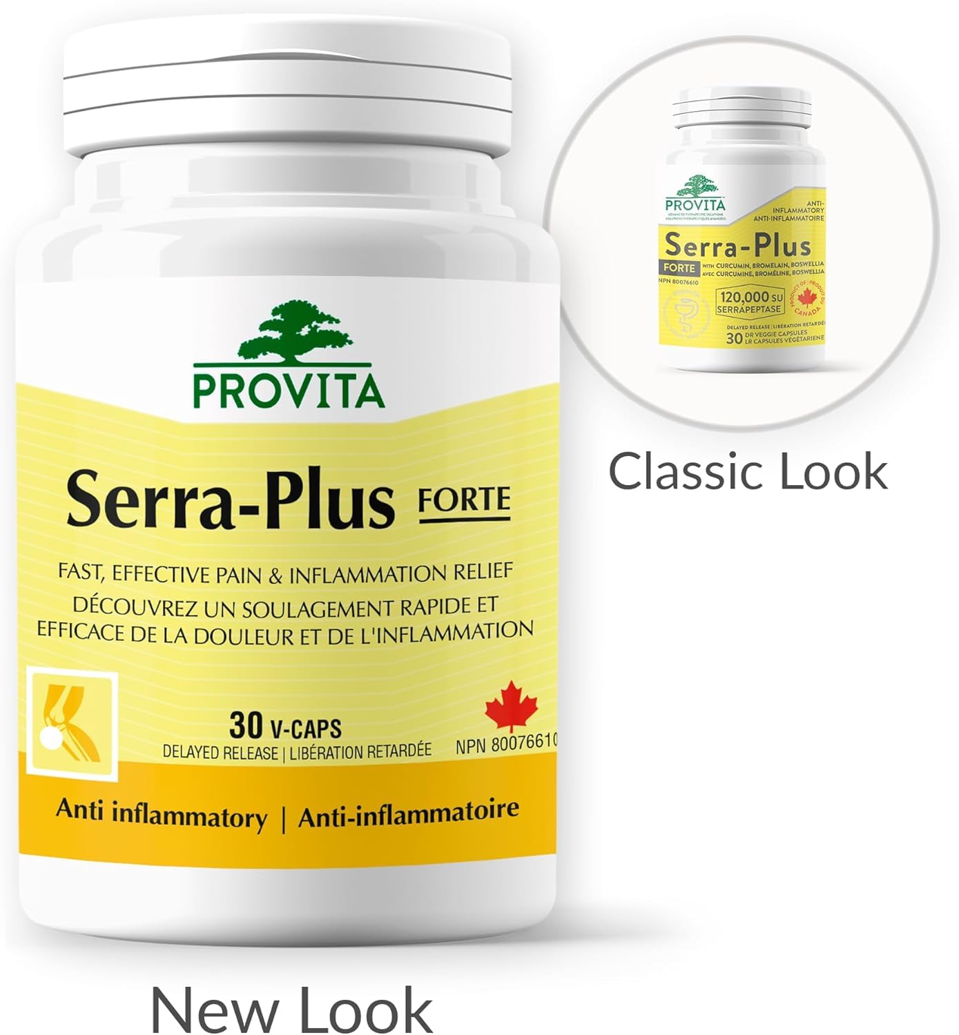 Serra-Plus fast relief for pain and inflammation, Canadian Made by Provita Nutrition