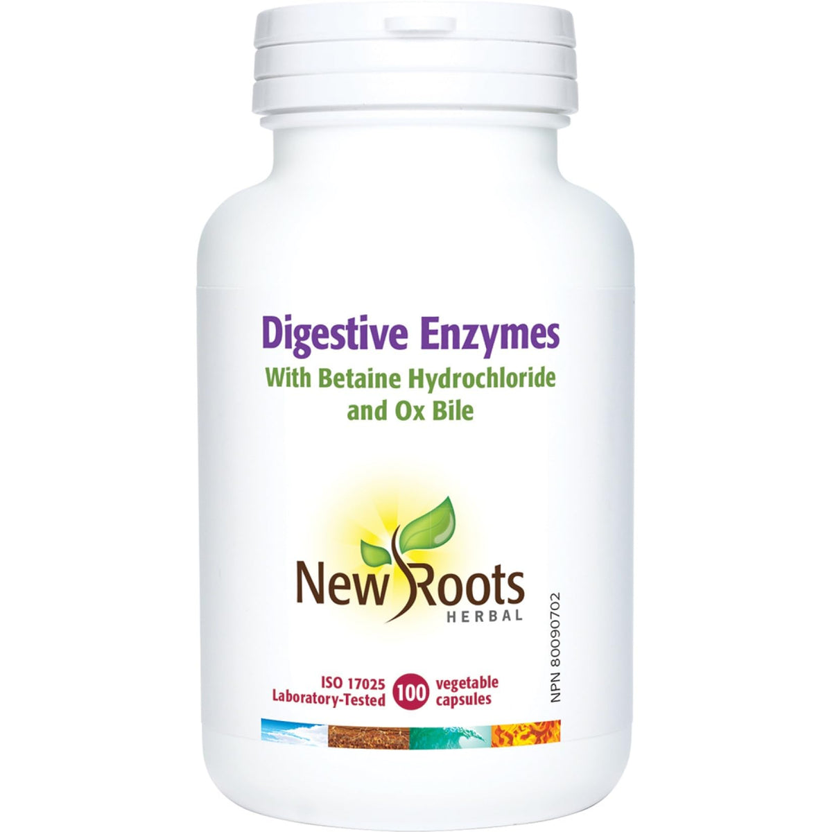 New Roots Herbal Digestive Enzymes, Betaine HCl, 100 Capsules