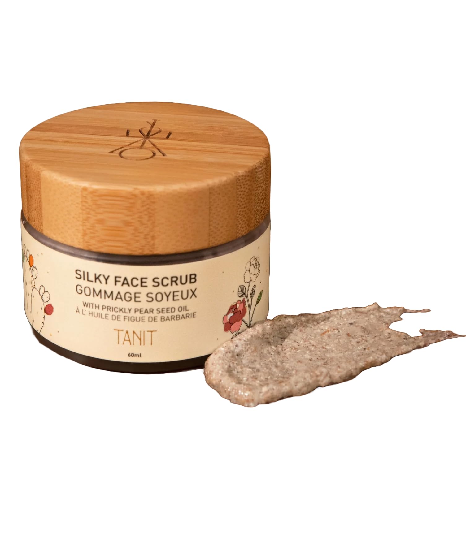 Gommage visage soyeux TANIT - Nettoyant visage exfoliant doux - Exfoliant visage 100% naturel et végétalien - Idéal pour tous les types de peau - Fabriqué au Canada (60 ml)