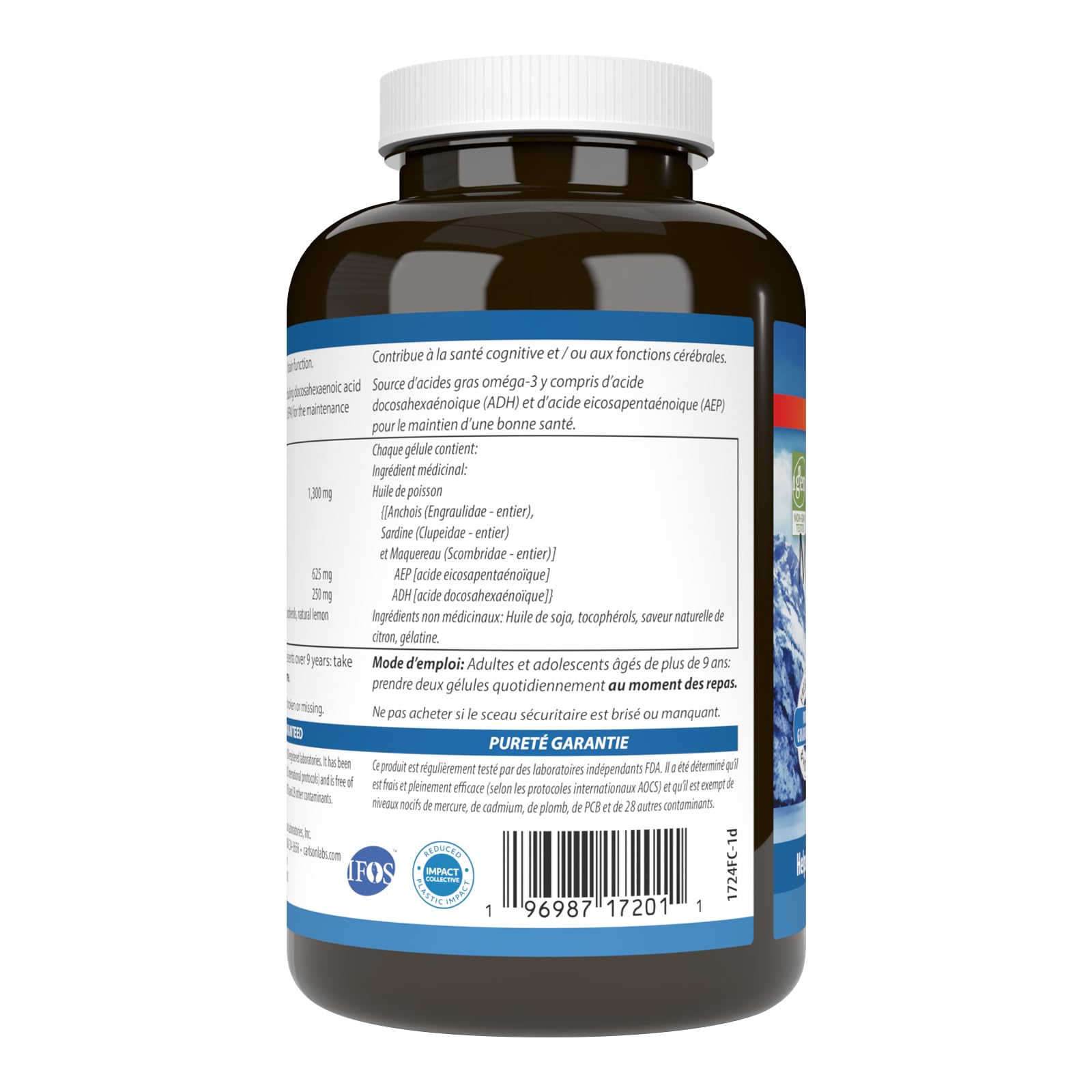 Carlson - Maximum Oméga 2000, 2000 mg d'acides gras Oméga-3 dont EPA et DHA, Pêche sauvage, Complément d'huile de poisson norvégienne, Capsules d'huile de poisson issues de sources durables, Citron, 90+30 Gélules