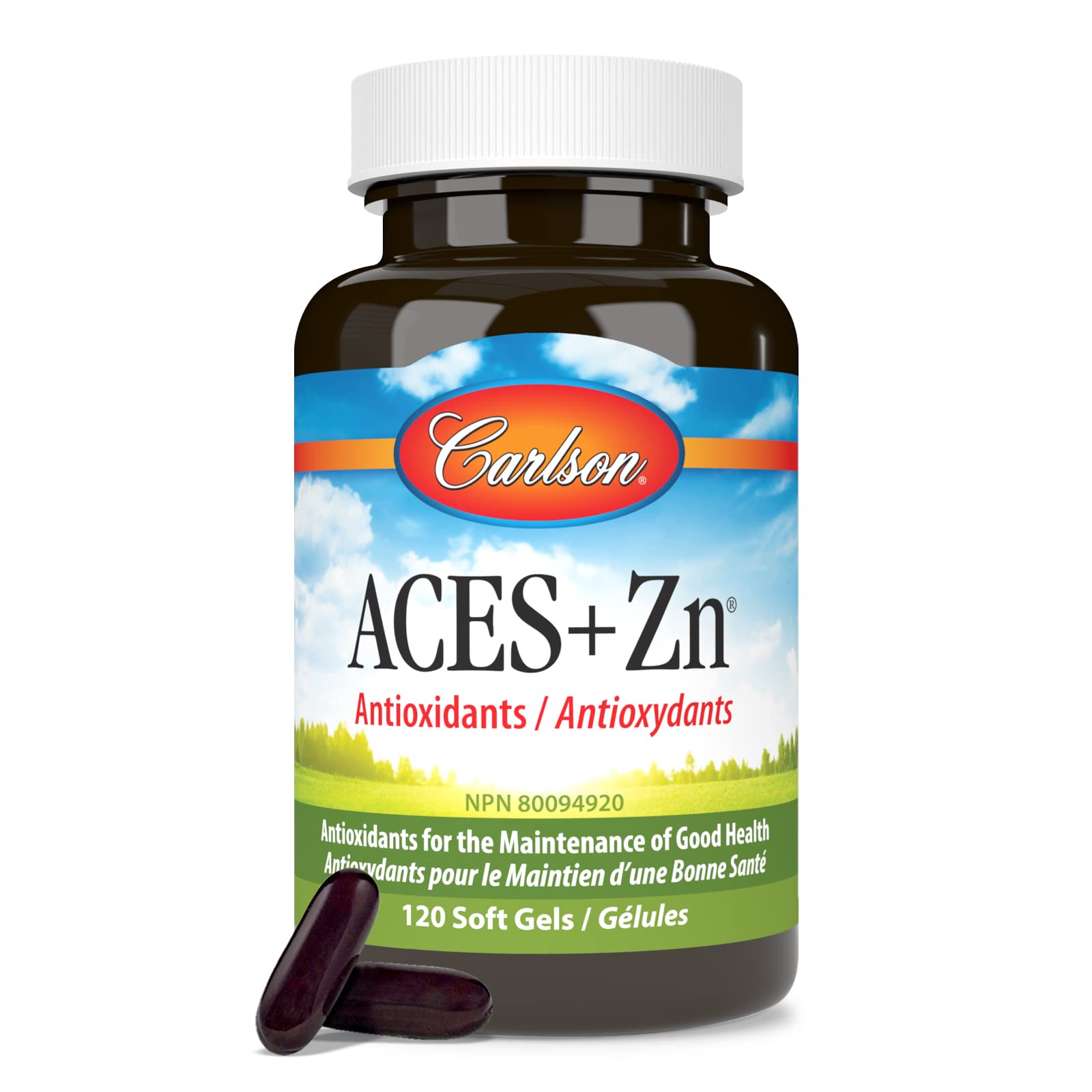 Carlson - ACES + Zn, Vitamines A, C, E + Sélénium & Zinc, Multivitamine avec Zinc, Multivitamine Sélénium, Antioxydant