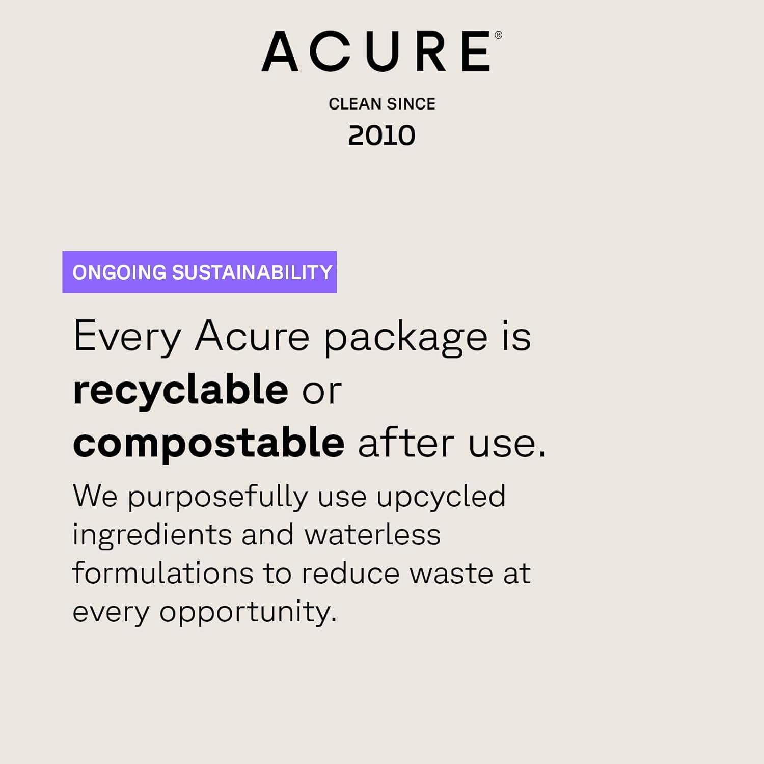 Acure Brightening Facial Scrub, Exfoliating Face Wash, Gentle Daily Scrubber & Exfoliator for Women & Men for Radiant Skin, Cleansing Wash with Sea Kelp & French Green Clay