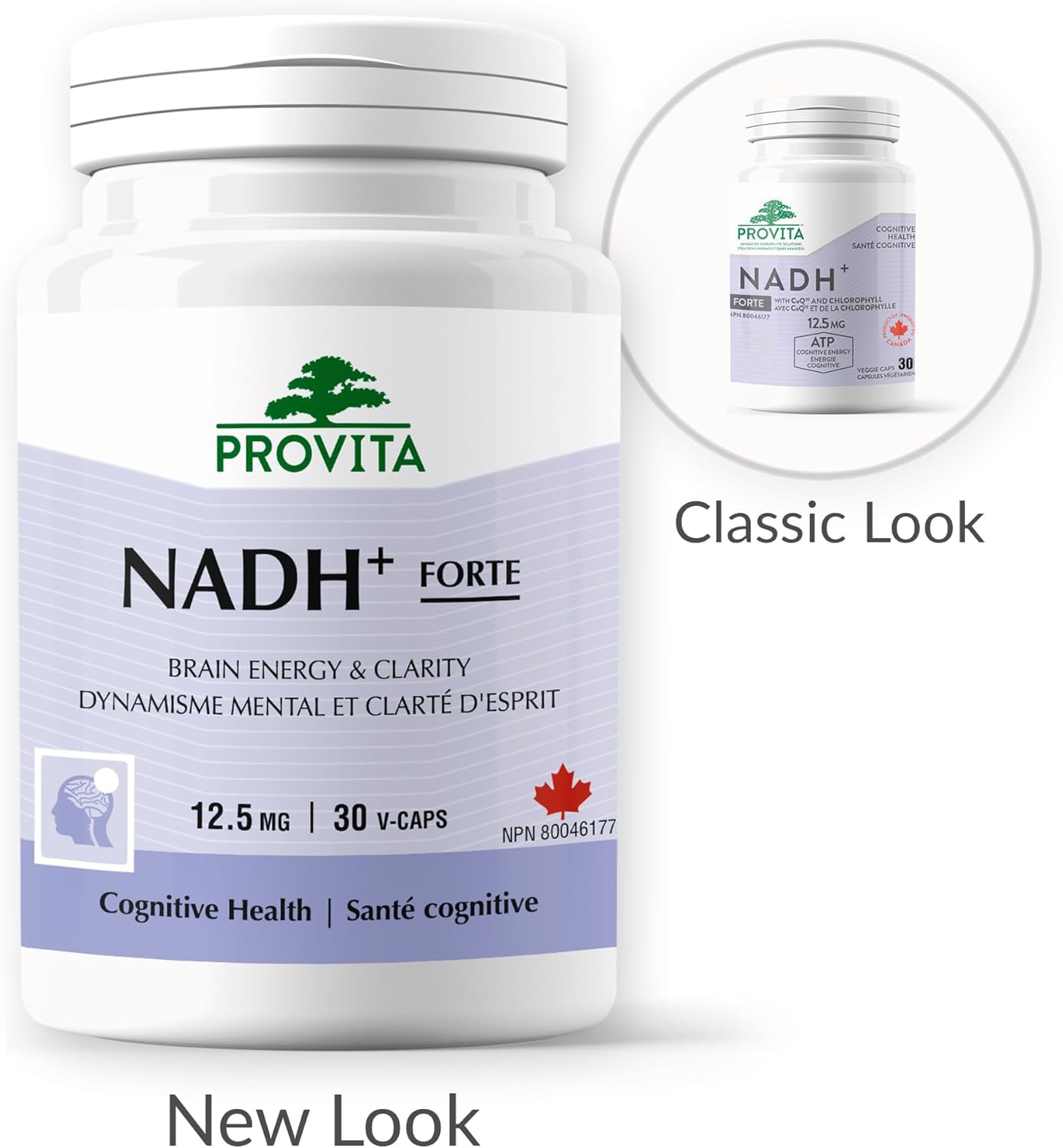 Provita NADH+ FORTE avec CoQ10 & Chlorophylle | Soutient la santé cognitive | Augmente le métabolisme énergétique cellulaire (ATP), le nicotinamide adénine dinucléotide (NAD) + l'hydrogène (H) | Formule à absorption et biodisponibilité améliorées