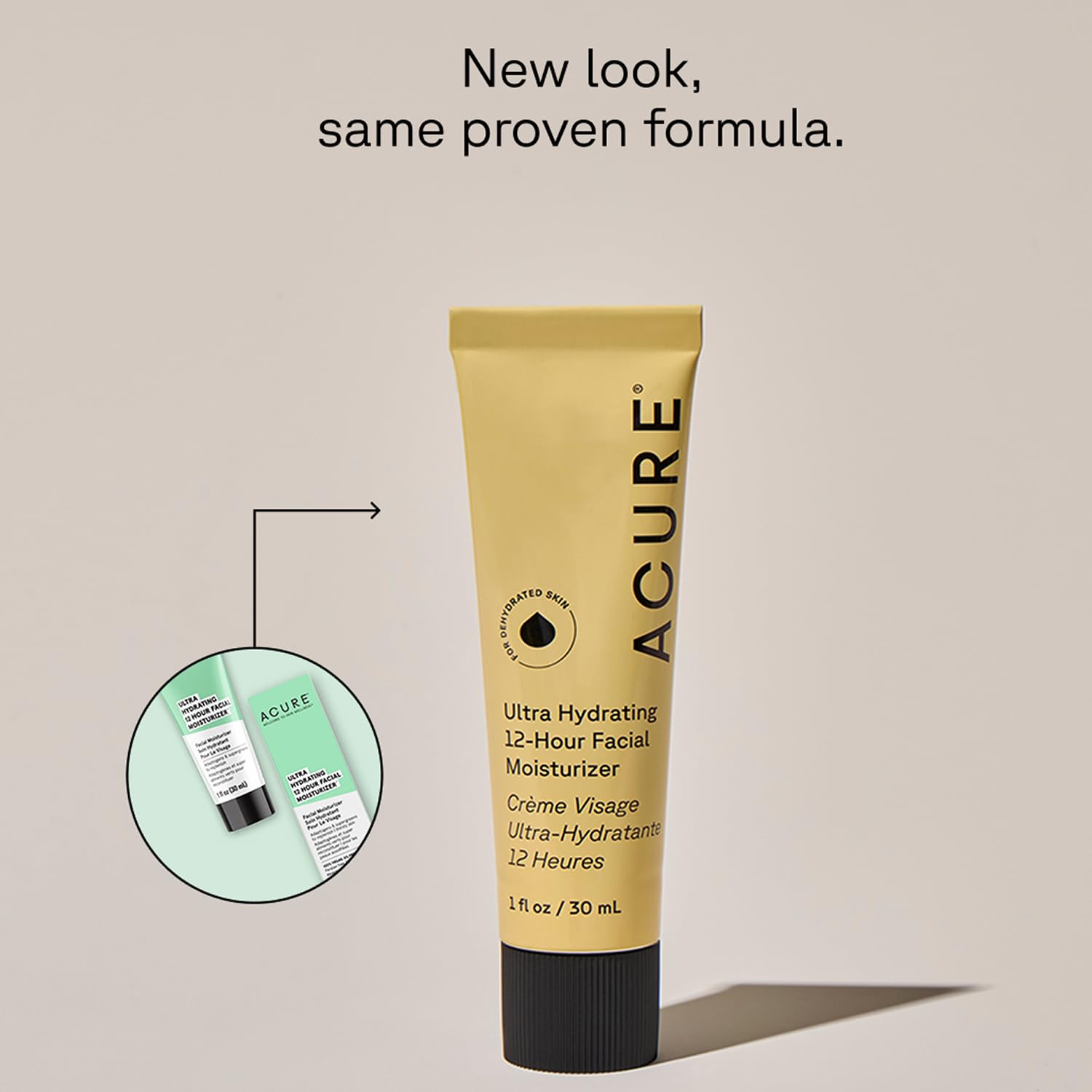 Acure Ultra Hydrating 12 Hour Facial Cream - Intense Face Moisturizer for Women & Men, Hydrating Lotion to Tone & Replenish Dry Skin with Ashwagandha, Holy Basil & Antioxidants, Vegan, 50ml