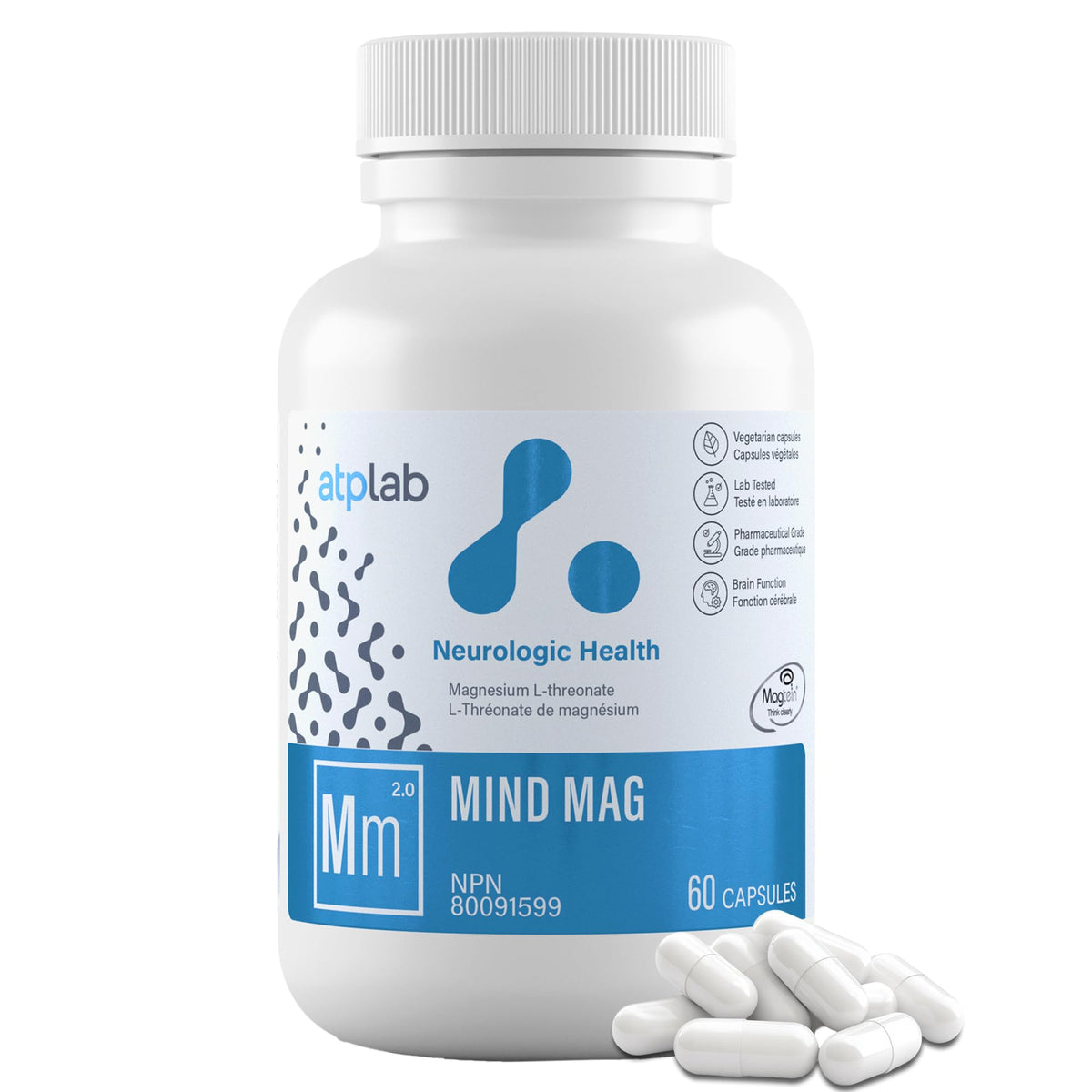 atplab MagMind Magnesium L-Threonate, Brain Supplement, 60 Capsules