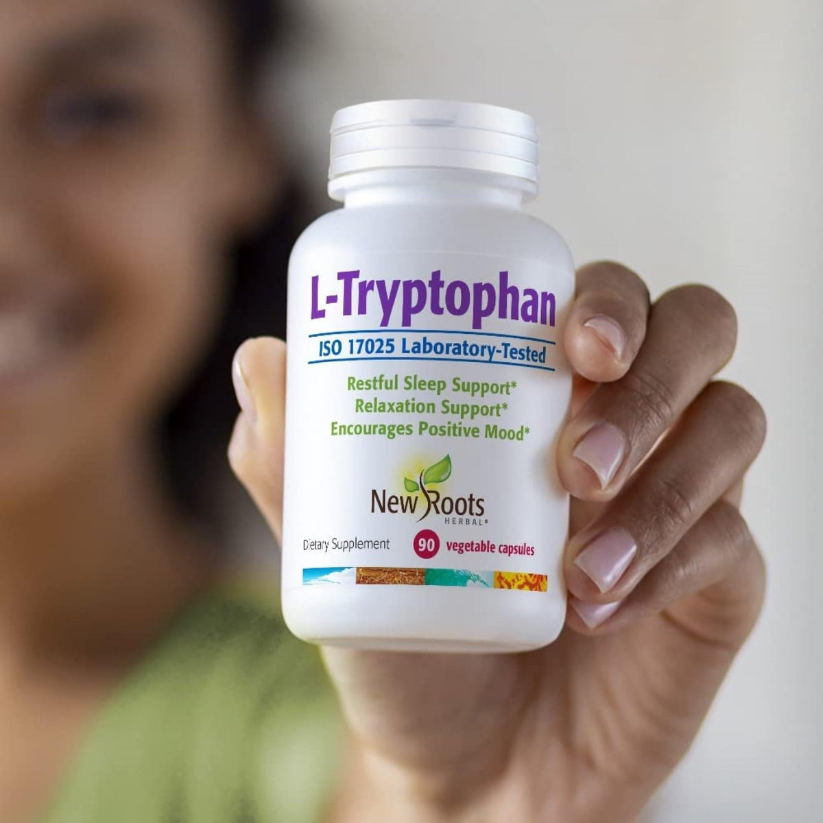 New Roots Herbal L-Tryptophan 220 mg Capsules, 90 Pc