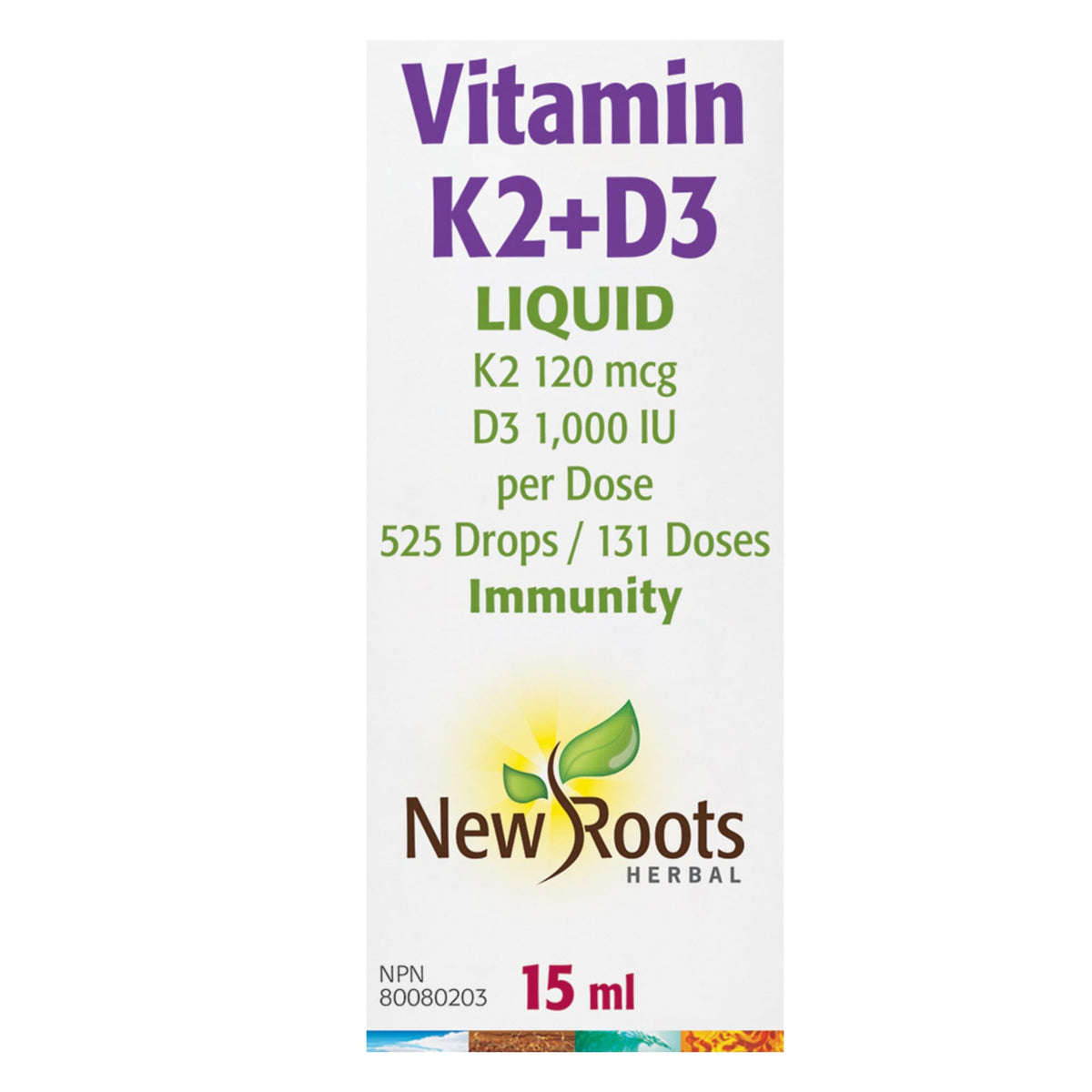 New Roots Herbal - Vitamin K2+D3 Liquid - 15 ml