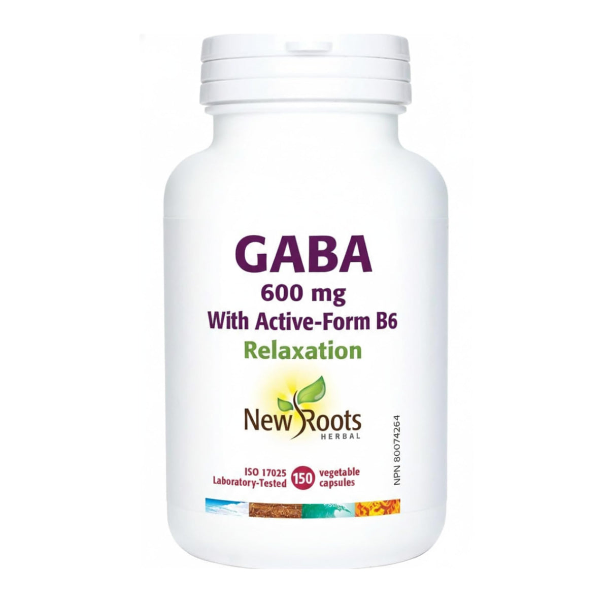 New Roots Herbal GABA Veg Capsules, 600mg, Vitamin B6, 150 Day Supply