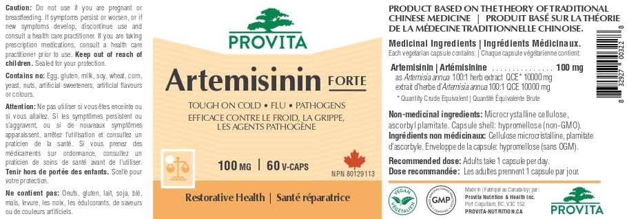 Artemisinin Pro™ - Remède par Provita | Artemisia Annua ou Armoise annuelle | Extrait 50:1 | Soutient le système immunitaire | Régule l'immunité | Basé sur la médecine traditionnelle chinoise