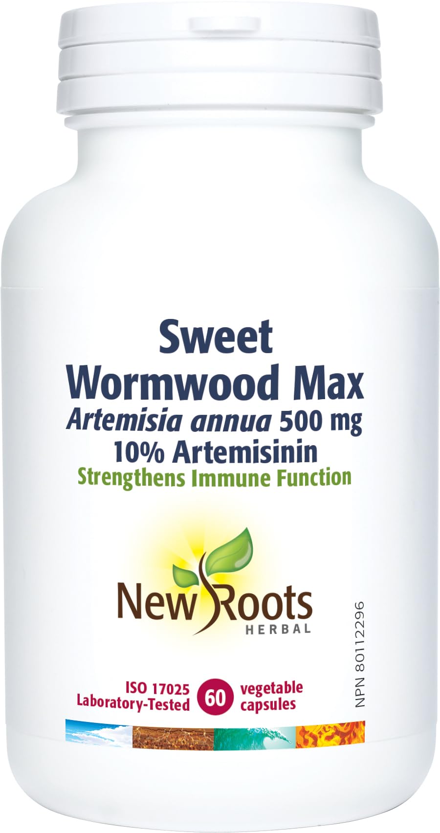 New Roots Herbal - Sweet Wormwood Max, 60 Capsules - Artemisia annua 500 mg - 10% Artemisinin with Vitamin C 6 mg - Supports Immune System Function and Promotes Balance - Dietary Supplement for Adults