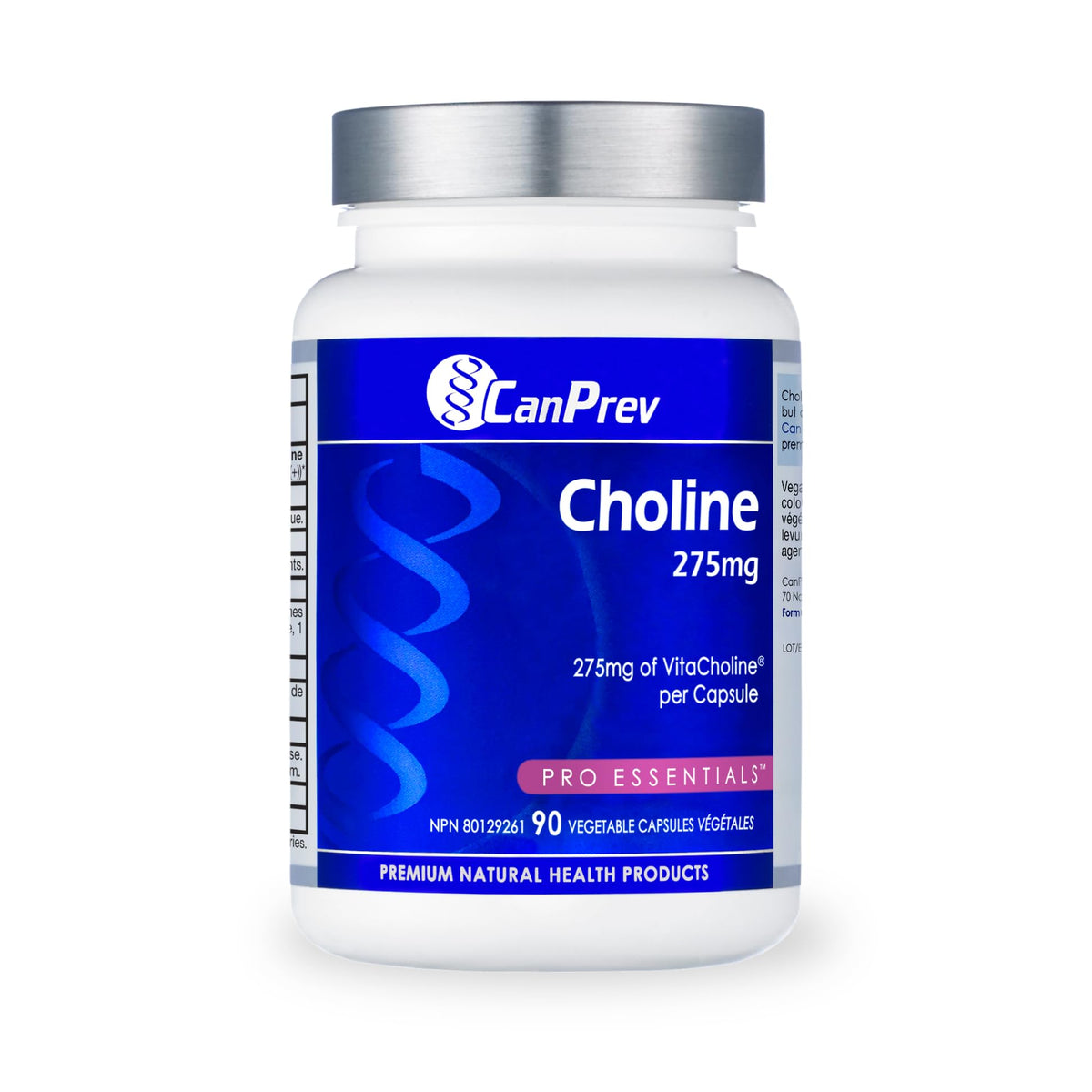 CanPrev Choline 275mg Capsules, Vegan, Non GMO, 90 Day Supply