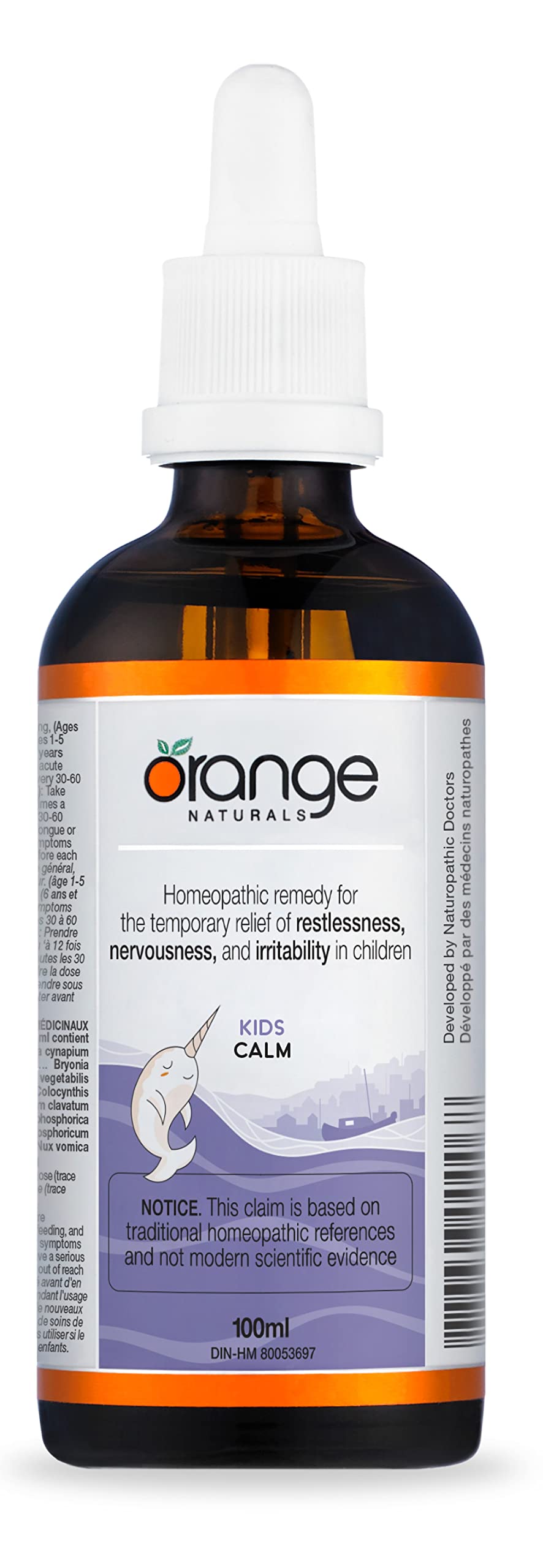 ORANGE NATURALS Calm for Kids 100ml - Doux Remède Homéopathique pour l'Agitation et les Légers Troubles du Sommeil chez l'Enfant - Formule Non Sédative, Apaise l'Irritabilité et Favorise un Comportement Calme