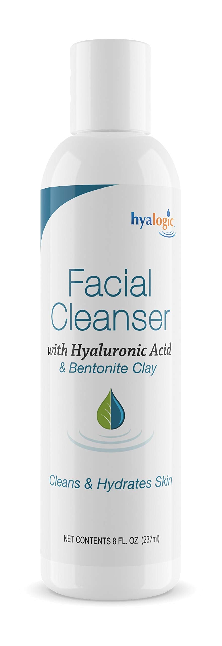 HA Face Wash, Hyaluronic Acid Facial Cleanser – Moisturizing, Paraben-Free Daily Face Scrub with Bentonite Clay – Get Youthful, Glowing Skin Naturally! (8 oz.) by Hyalogic