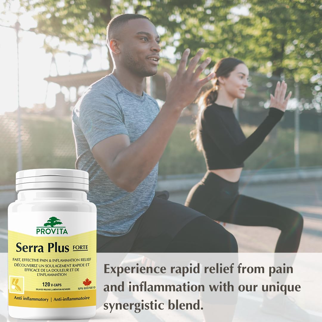 Serra-Plus fast relief for pain and inflammation, Canadian Made by Provita Nutrition