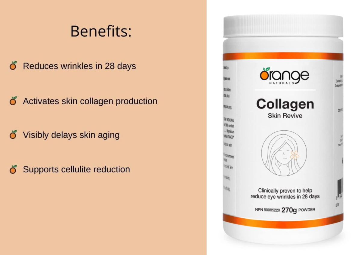Orange Naturals Skin Revive Collagen Powder for Women, Gluten Free, 270g