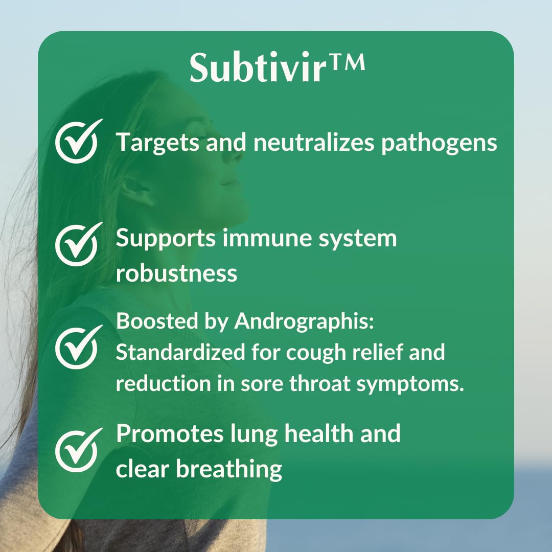 Provita Subtivir™ : Stimulateur immunitaire supérieur pour les voies respiratoires - Stimule la production d'anticorps et cible les agents pathogènes respiratoires (60 gélules)