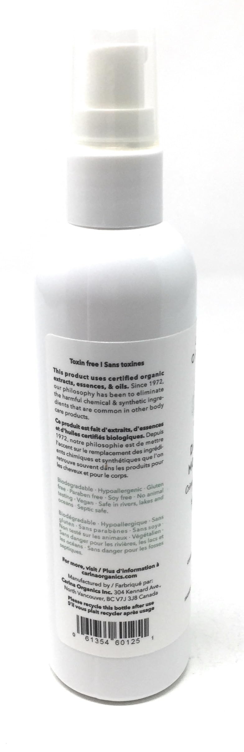 Carina Organics Unscented Face Moisturizer, 120 Milliliters