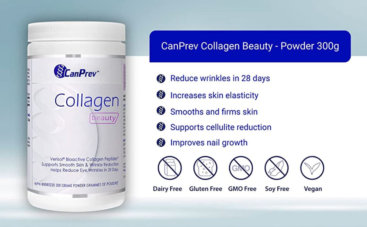 CanPrev Collagen Beauty Powder, Hydrolyzed Peptides, For Adults, 300g