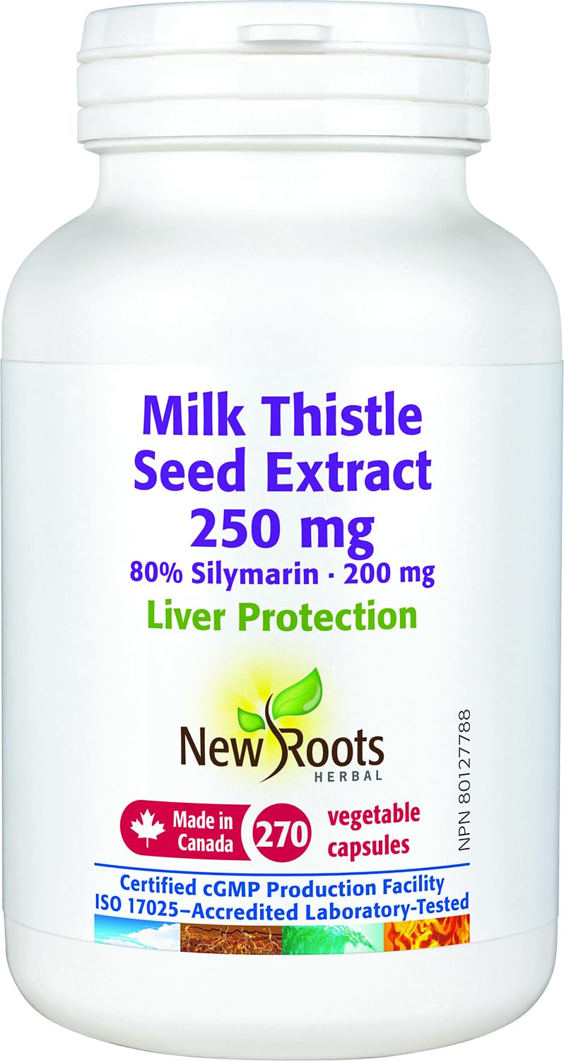New Roots Herbal - Milk Thistle Seed Extract 250 mg - 80% Silymarin 200 mg