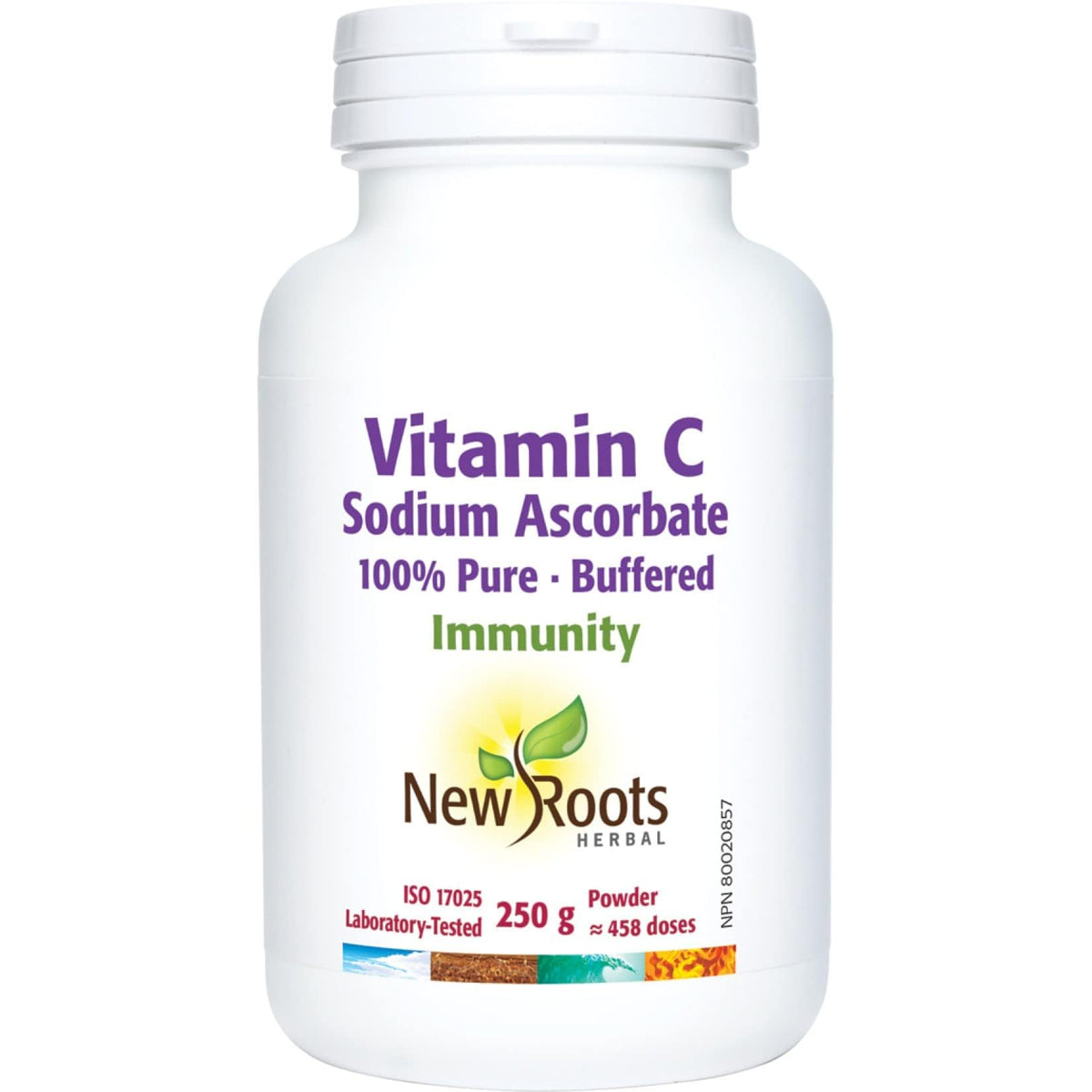 New Roots Herbal Vitamin C Powder, Sodium Ascorbate, 250g