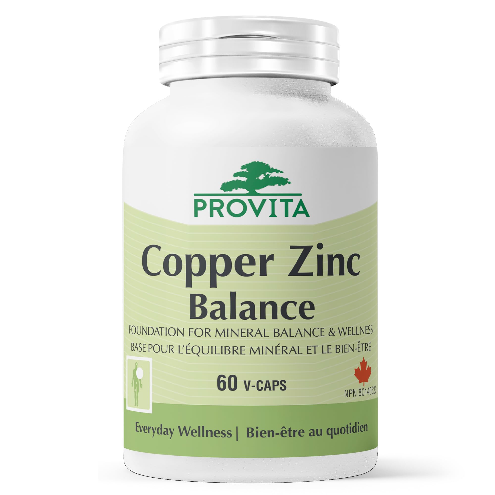 Provita Copper Zinc Balance | Zinc and Copper Supplement with Active Folate | Immune Support, Antioxidant Defense & Energy Metabolism | Non-GMO, Vegan Capsules | NPN 80140623