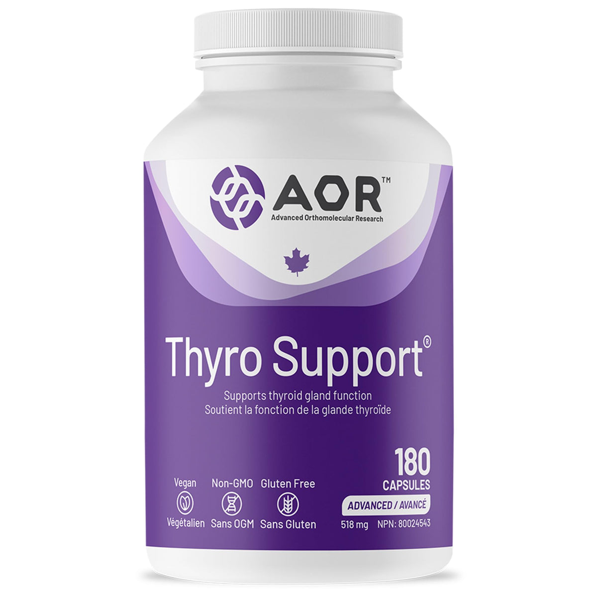 AOR Thyro Support Capsules, Selenium, Zinc Copper, 180 Caps, 60 Day Supply