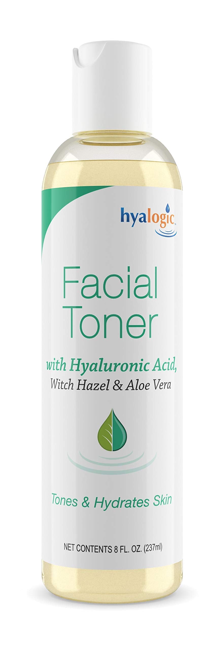Hyalogic - Tonique facial avec acide hyaluronique Hyalogic, hamamélis et tonique à l'aloe vera 237 ml - Tonique doux et hydratant, astringent naturel pour le visage - Sans parabène, gluten et parfum